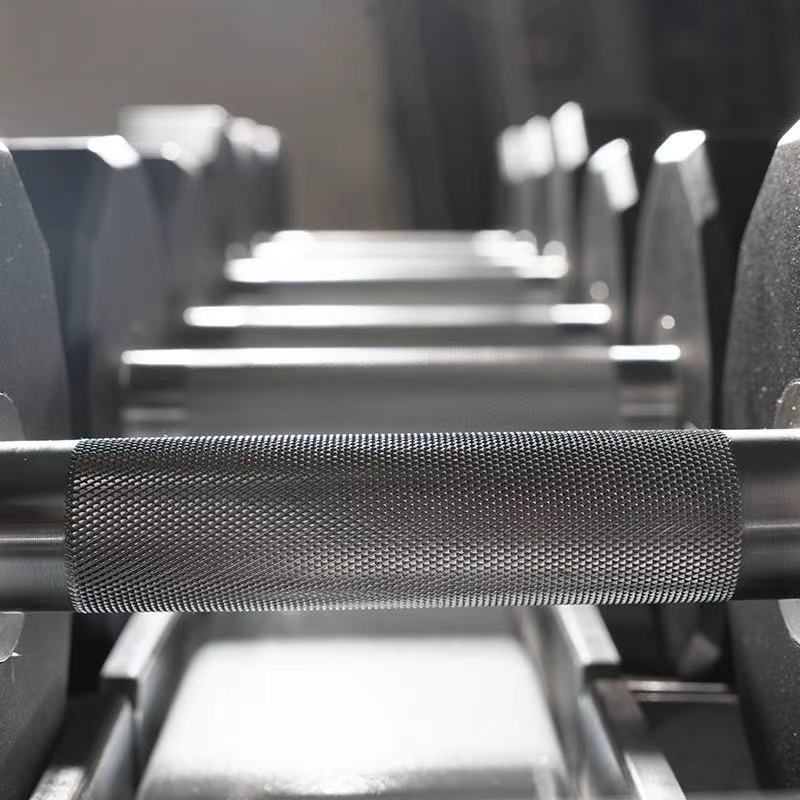 TT·FLEX dumbbell knurled steel handle close-up