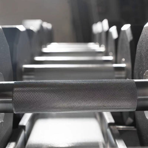 TT·FLEX dumbbell knurled steel handle close-up
